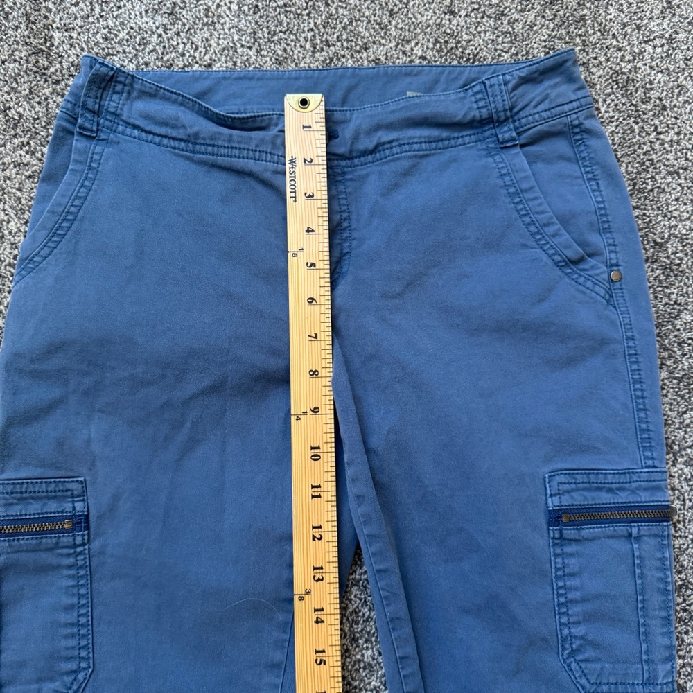 ATHLETA Blue Organic Cotton Blend Boulder Cargo Zipper Ankle Pants Size 6 - Picture 10 of 12